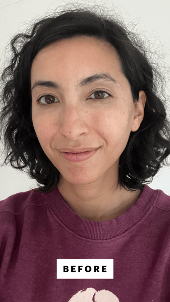 Selfie of Deanna Pai before applying the Ncessaire The Shampoo and The Conditioner