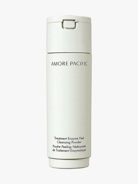 Amorepacific Treatment Enzyme Peel ivory bottle on light gray background
